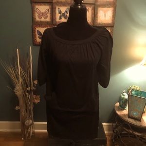 Black boatneck tunic